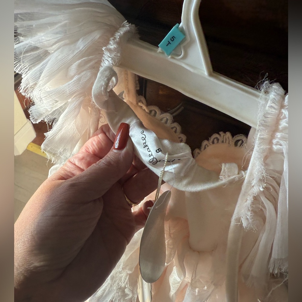 Dollcake Elegant Cream Feather Dress